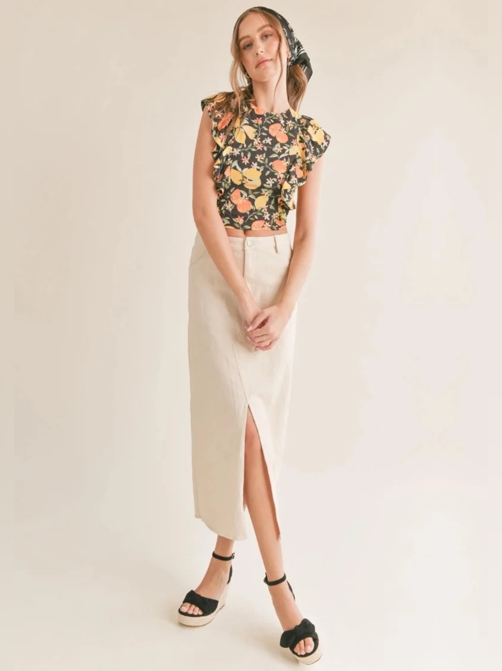 Sadie & Sage Clear Eyes Denim Midi Skirt